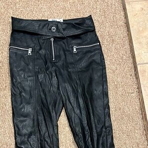 Tiger Mist SMALL faux leather black pants